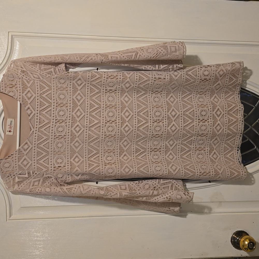 Reddress Tan Lace Women's Dress Small